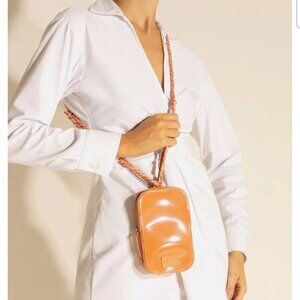 Brizza Arezzo Cell Phone Holder Crossbody Mini Bag Orange